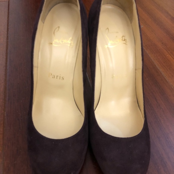 Christian Louboutin Fifi100 Purple Aubergine Suede Heels - Picture 2 of 7